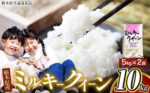 【栃木県共通返礼品】【令和7年度産】栃木県産 栃木県産 ミルキークイーン 白米 5kg × 2袋 （合計10㎏） | ふるさと 納税 お米 精米 白米 玄米 大粒 共通返礼品 送料無料 那珂川町 栃木県