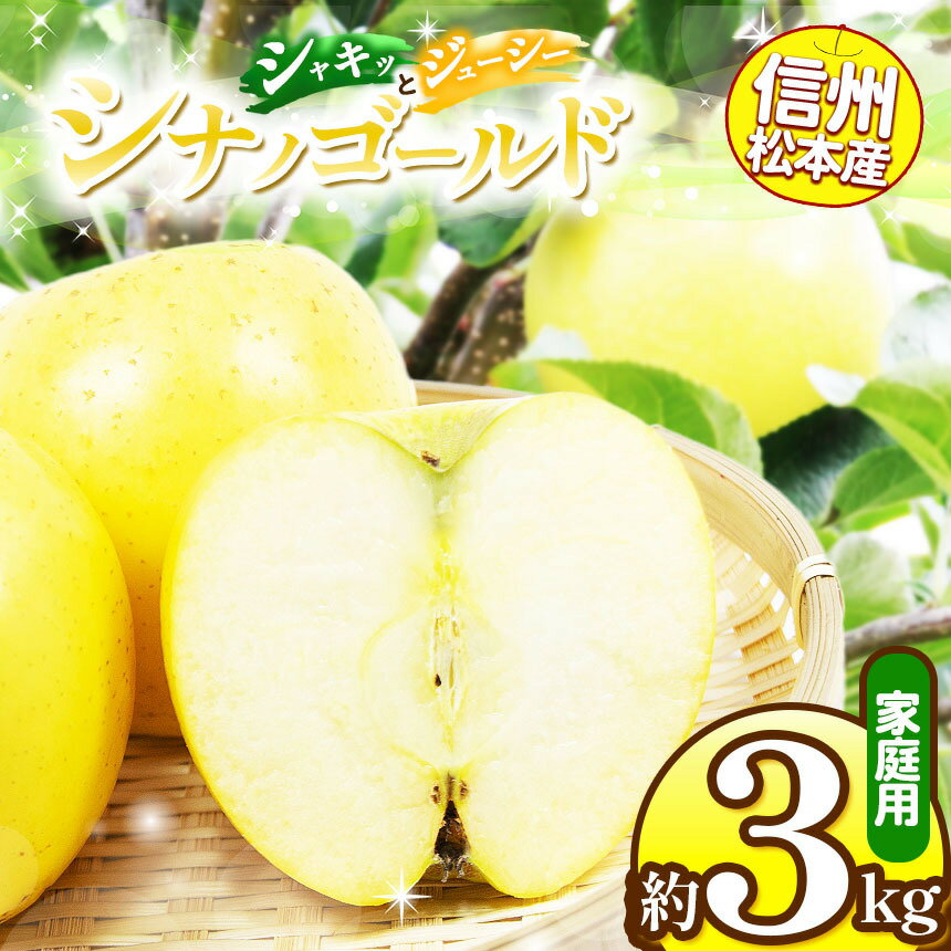 【ふるさと納税】【先行受付：2026年発送】信州松本産　シナノゴールド　約3kg 家庭用（訳あり品） │ 林檎 りんご リンゴ シナノゴールド 果汁 果物 貴重 くだもの フルーツ 自然 旬 ご褒美 長野県 信州 松本 ふるさと納税