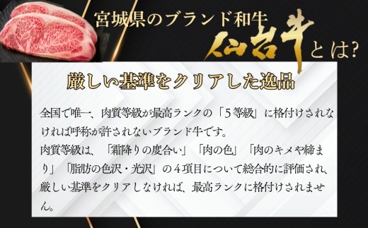 仙台牛 ロースステーキ 合計 500g (250×2枚)  冷蔵 黒毛和牛 国産 肉 お肉 にく ステーキ 焼肉 国産 宮城県産 宮城県 丸市仙台ミートセンター