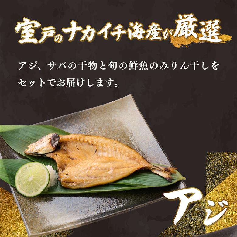 【ふるさと納税】ナカイチ海産！人気干物３種類詰め合わせセット 干物 あじ アジ サバ さば おかず 冷凍 5000円 送料無料 nk036