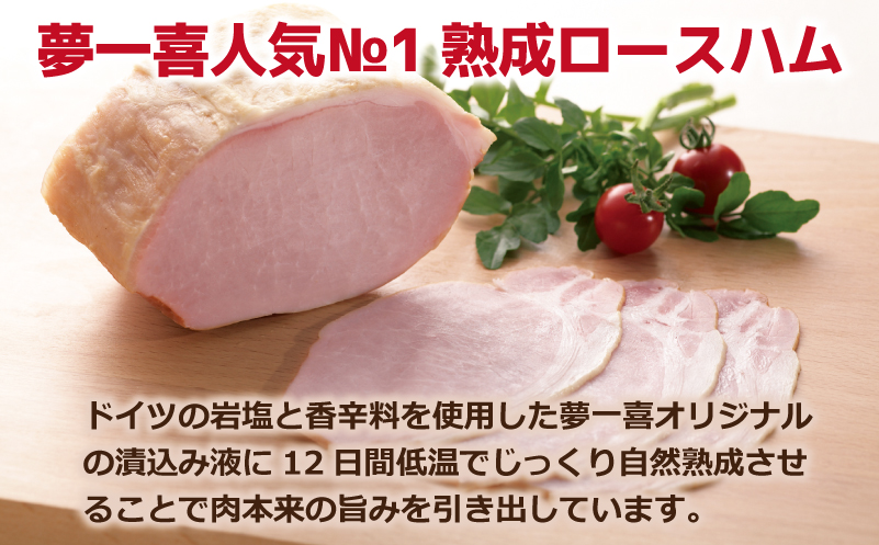 熟成ロースハムステーキ 1kg（250g×4P）【小分け 夢一喜フーズ 訳あり サイズ不揃い はむ ハム ロース 切り落とし 総菜 hamu 大阪 泉佐野 大阪府 泉佐野市】