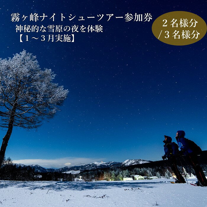 【ふるさと納税】『霧ヶ峰ナイトスノーシューで神秘的な雪原の夜を体験しよう』ツアー参加券 全2種[2名様分/3名様分]/ 八ヶ岳登山企画 体験 アウトドア チケット 参加型 子供 ツアー 参加券 観光 星空 観察 学び 冬 雪山 信州 長野県 諏訪市 諏訪 [88-0304]