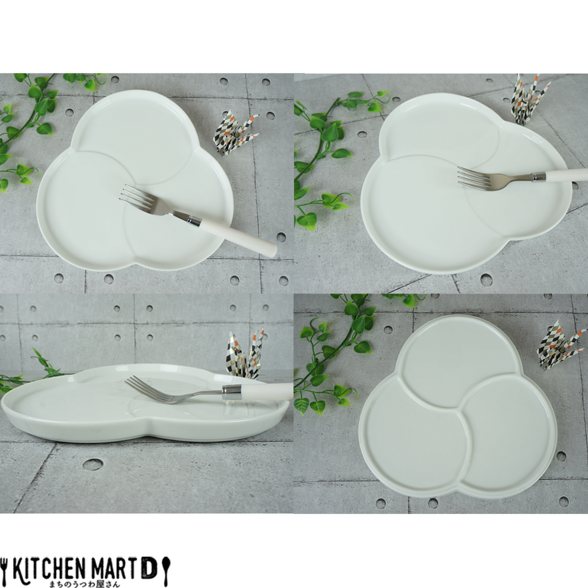 【美濃焼】 巴プレートL ホワイト 2枚セット 瑞浪市 / JS企画 小田陶器 セット 食器 プレート 皿 取皿 [AZAZ282]
