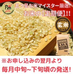 CI403_【玄米】さがびより１０㎏（５㎏×２袋）【５回定期便】