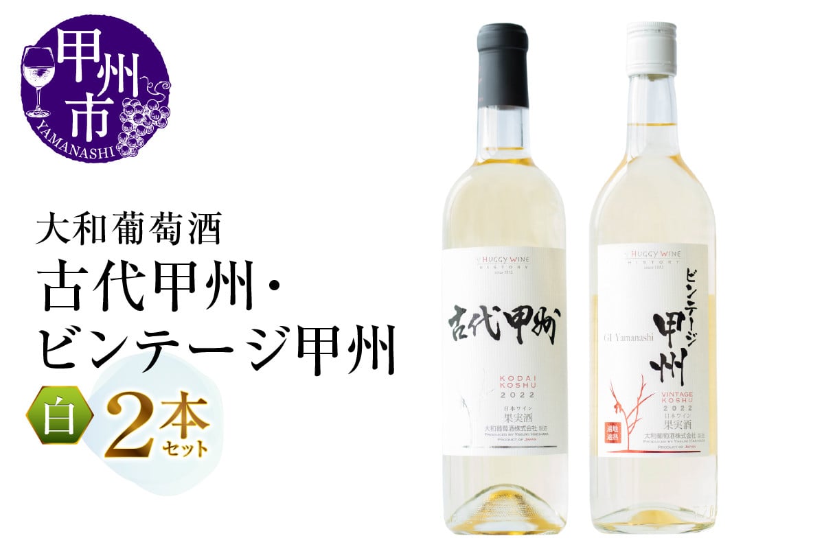 
大和葡萄酒が贈る『古代甲州』『ビンテージ甲州』飲み比べ2本セット（MG） B13-650
