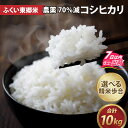 【ふるさと納税】【7日以内発送】令和5年産 ふくい東郷米 特別栽培米 農薬70％減 コシヒカリ 10kg 5kg×2袋　[B-020027] / 有機適合肥料100% 真空パック 低温精米 もっちり 甘い 安全 米 こしひかり 国産 福井県 福井市 東郷 無洗米 玄米 白米 精米 すぐ届く すぐ発送