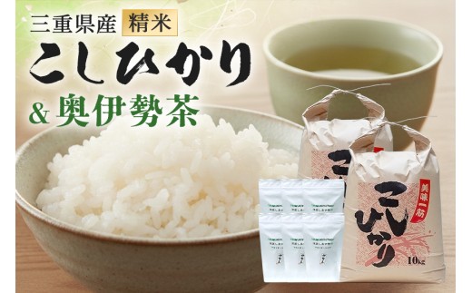 こしひかり 精米 20kg 奥伊勢茶（5g×20）3袋 （2g×40）3袋 　(283)