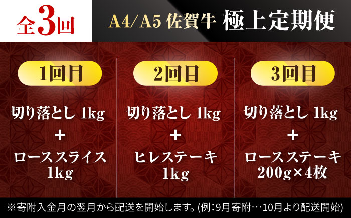 【肉のプロが厳選！】【全3回】佐賀牛 極上定期便【株式会社いろは精肉店】 [IAG077]