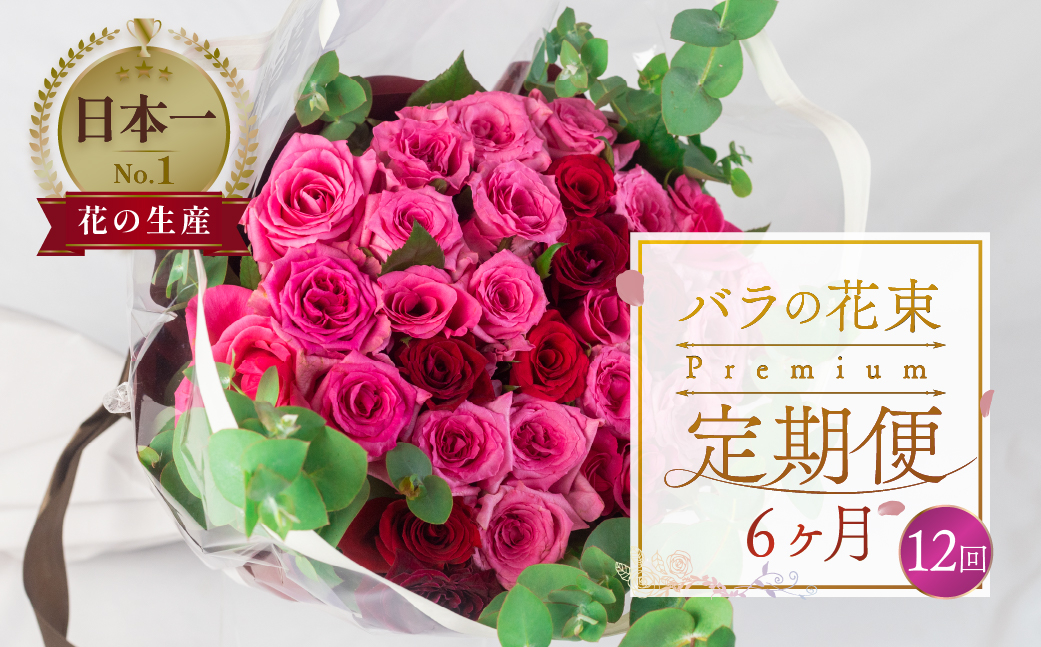 
【定期便】薔薇のアレンジメント プレミアム 6ヶ月 12回お届け 隔週 花束 最上級 30本 (50cm) ブーケ 薔薇 ローズ 生花
