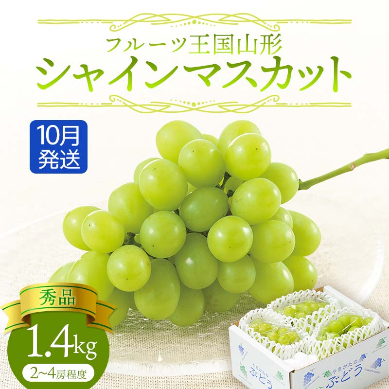【ふるさと納税】【先行予約 2025年度発送】♪フルーツ王国山形♪シャインマスカット1.4kg 10月発送 マスカット ぶどう ブドウ 葡萄 デザート フルーツ 果物 くだもの 果実 食品 山形県 FSY-1137