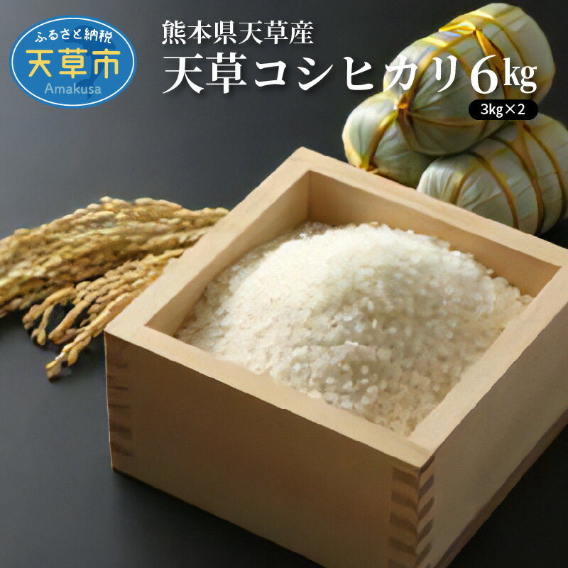 【ふるさと納税】先行予約 新米 令和7年産 コシヒカリ 6kg 精米 3kg × 2袋 単一原料米 国産 天草産 先行受付 小分け 冷蔵庫 保存可能 便利 米 お米 白米 ごはん おにぎり 弁当 おむすび 甘み 香り ツヤ 粘り こだわり お取り寄せ 食品 九州 熊本県 天草市 送料無料