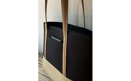 【2026年6月上旬発送開始】【 AKIRA オリジナル】【マツコの知らない世界 で紹介されました！】 大きなトートバッグ メンズショルダータイプ 黒帆布×ベージュ A4対応 大きい 大容量 軽量 軽