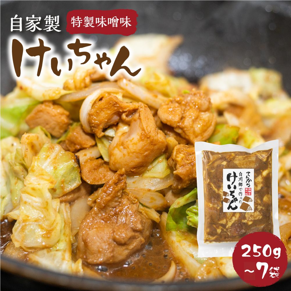 【ふるさと納税】年内お届け 年内配送 選べる 白川郷 自家製 けいちゃん 250g 2～7袋セット お試し 鶏肉 味付け肉 味噌味 焼肉店オリジナル 簡単おかず 冷凍 味付き 郷土料理 白川村 てんから アウトドア BBQ 簡易梱包 訳あり 訳アリ 5000円 12000円 [S287]