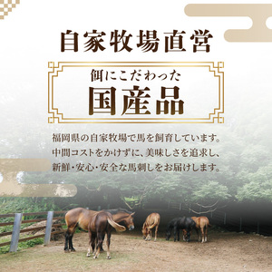 国産赤身馬刺し約100g×6（約600g） 馬刺し 馬肉 国産 赤身 冷蔵 お取り寄せ グルメ 福岡県 八女市 202-002