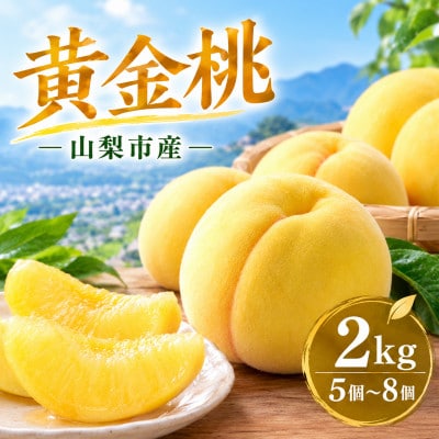 【先行受付 2027年発送】山梨市産　黄金桃　約2kg(5～8玉)【配送不可地域：離島】