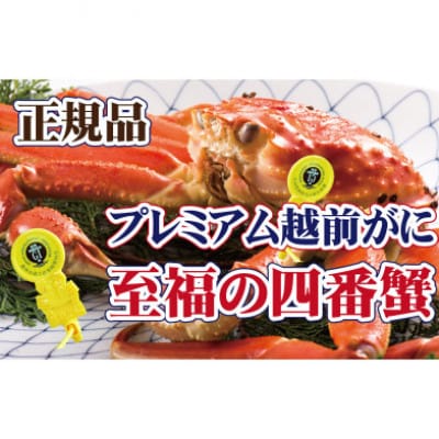 四番蟹 至福のプレミアム越前がに × 1杯 ≪生≫【12・1月発送分】【配送不可地域：離島・北海道・沖縄・四国・九州】【1333946】