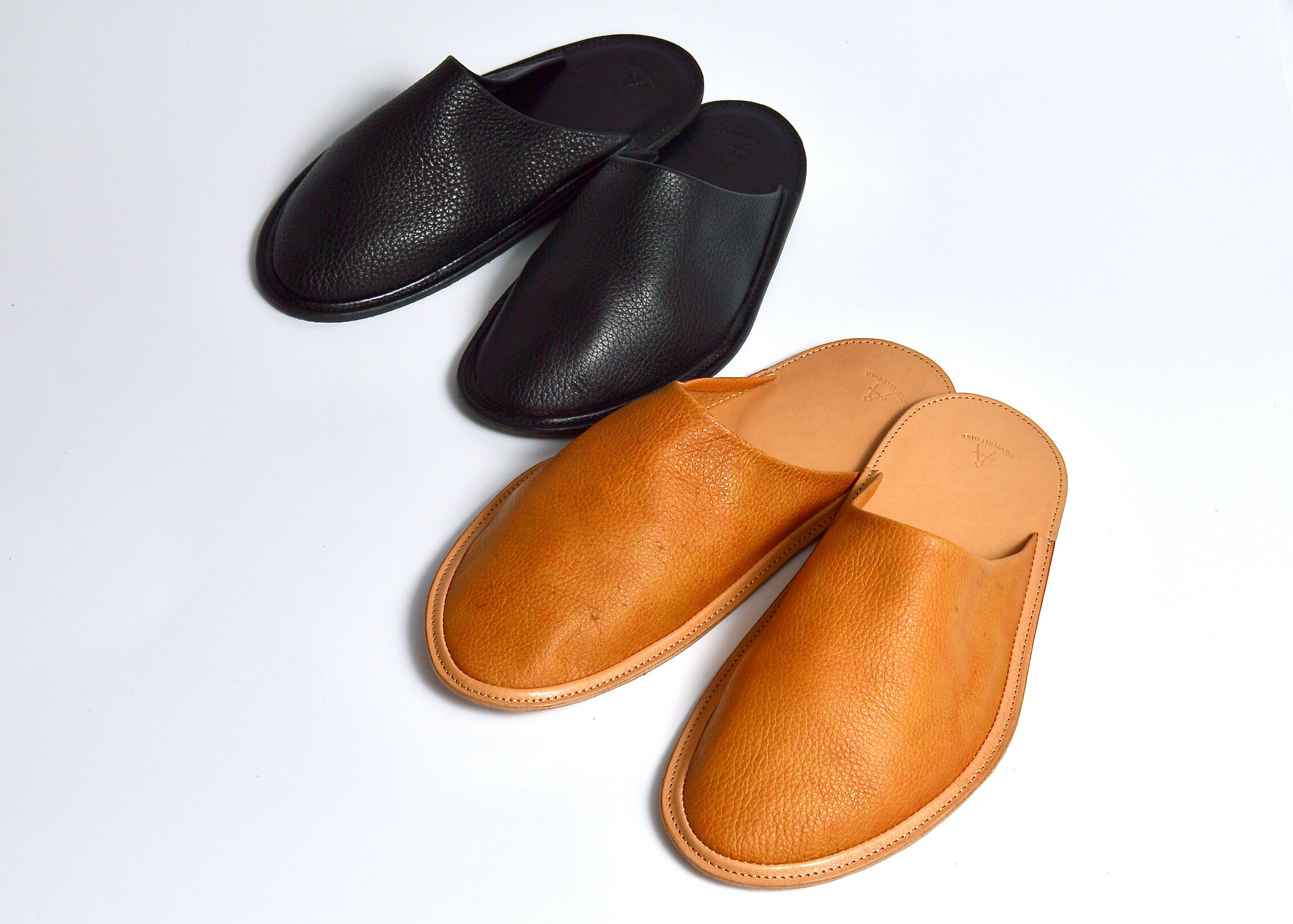 【ふるさと納税】信州鹿革：ルームスリッパ（S）約22cm~25cm /（L）約25cm~28cm｜ 本革スリッパ レザー ルームシューズ あんず染め 千曲市 長野県産 信州