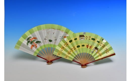 
扇子 〈奈良絵扇子（一対）〉扇子 せんす 池田含香堂 奈良県 奈良市 H-07
