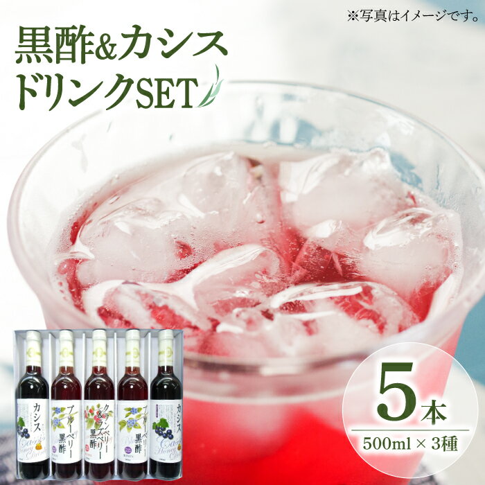 【ふるさと納税】黒酢 & カシス ドリンク 5本セット 500ml ×3種（ ブルーベリー 黒酢 / クランベリー & ラズベリー 黒酢 / カシスはちみつ）《豊前市》【ハウスボトラーズ】[VAX006] ヘルシー ジュース はちみつ 飲料 詰め合わせ ギフト 贈り物 プレゼント 18000 18000円