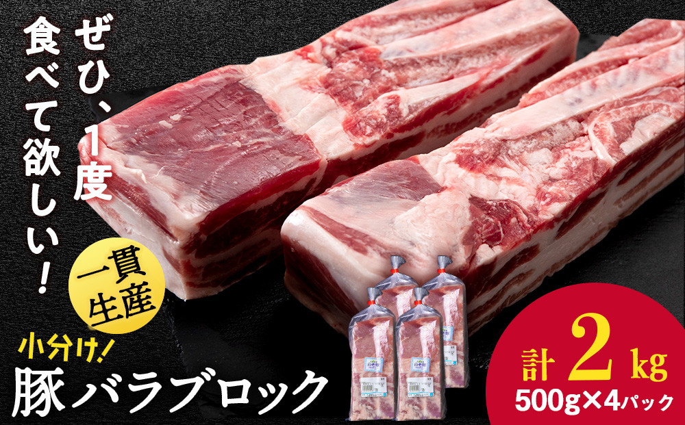 
                  北海道産 白老豚 バラ ブロック 500g×4パック 豚 豚肉 白老 北海道 焼肉
                