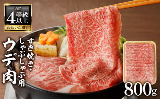A4等級以上 百年の恵おおいた和牛 すき焼き・しゃぶしゃぶ用ウデ800ｇ おおいた和牛認定取り扱い店 株式会社 はしづめ 牛肉 おおいた和牛 ウデ肉 すき焼き しゃぶしゃぶ 霜降り サシ A4等級 豊後牛 大分 A01137