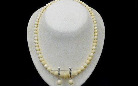 白サンゴ フォーマルネックレス・イヤリングセット 高知県 須崎市