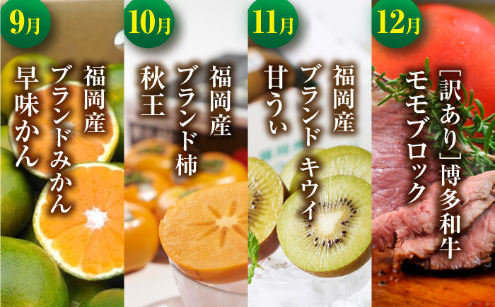 【全12回定期便】博多和牛と旬のフルーツお届け便 那珂川市 [GZZ007]