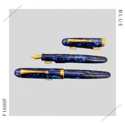 ふるさと納税 東大阪市 【青】手作り万年筆1本(太軸F1600F)コンバーターとサービスインク付 |  | 01