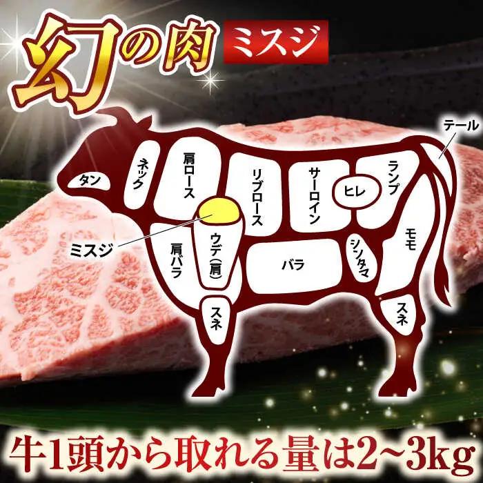 【全6回定期便】【厳選希少部位】【A4~A5】長崎和牛ミスジステーキ　約300g（100g×3p）【株式会社 MEAT PLUS】[QBS118]