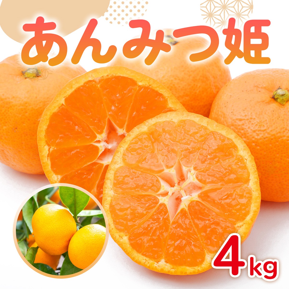 
                  【1月以降順次発送】佐賀県産みかん あんみつ姫 4kg  2S～2L みかん ミカン 蜜柑 フルーツ ふるーつ 果物 くだもの [FBT022]
                