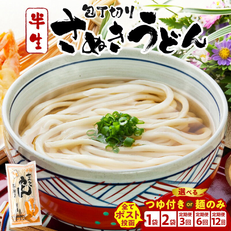 【ふるさと納税】【選べる内容量】包丁切りさぬきうどん 半生 うどん つゆ だし セット おすすめ 人気 名物 簡単調理 お試し アレンジ 料理 生活応援 グルメ お取り寄せ うどんセット 半生うどん 2000円 讃岐うどん ギフト 期間限定 小分け 讃岐 つゆ 香川県 三木町 送料無料