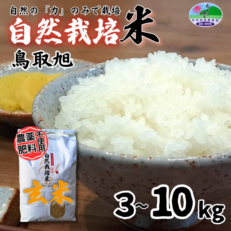【ふるさと納税】【2025年産 先行予約】自然栽培米 鳥取旭（玄米）3～10kg｜鳥取 岩美 岩美町産 お米 米 こめ 玄米 無農薬 無肥料 特別栽培米 自然栽培