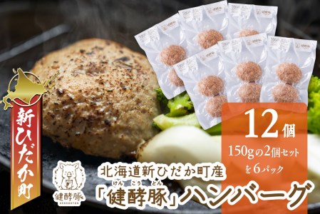 北海道産 健酵豚 ハンバーグ 12個