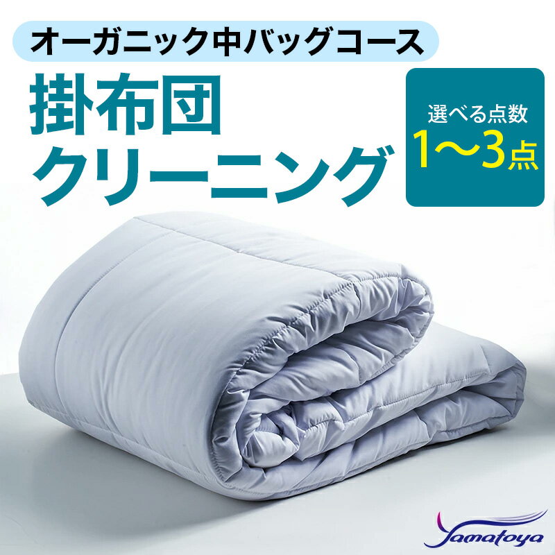 【ふるさと納税】オーガニック掛布団クリーニング (1～3点パック) 中バッグコース 1～3点 丁寧 丸洗い 掛け布団 寝具 こたつ クリーニング シーツ 高品質ヤマトヤクリーニング 糸魚川 帰省 年末年始 実家 寝具 布団クリーニング