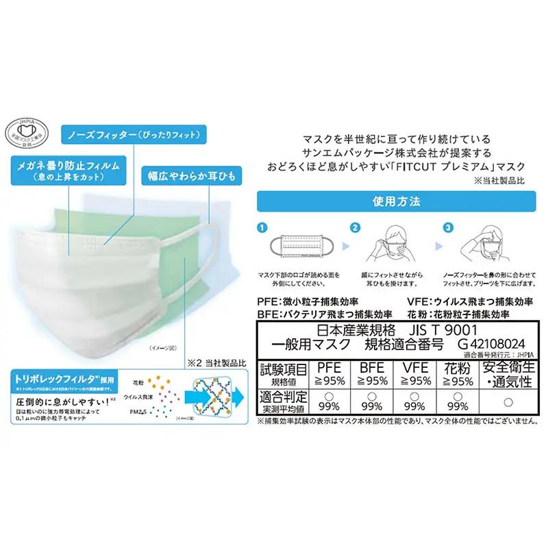 FITCUTマスク アソートセット(プレミアム/ふつうサイズ30枚箱×1, スタンダード/ふつうサイズ50枚箱×1) マスク 普通サイズ 不織布マスク 静岡県 島田市