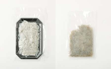 大阪湾産漁師が直送 生しらす 約100g×2個 釜揚げしらす 約80g×3個 計約440g