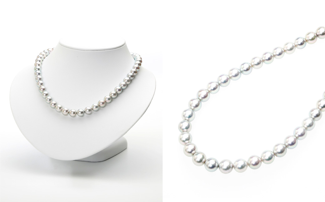 あこや真珠 (9.5−10mm珠、グレー系) ネックレス ／ ジュエリー アクセサリー パール  長崎県 長崎市