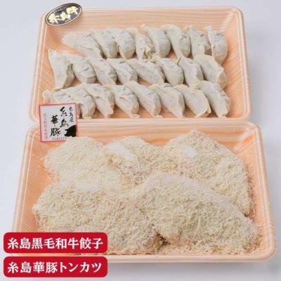 ふるさと納税 糸島市 華豚 ロース 衣付き カツ 5枚 ギョーザ 24個セット【糸島ミートデリ工房】[ACA070]