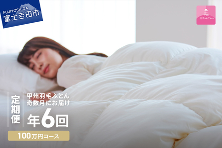 【甲州羽毛ふとん】定期便（年6回）プレミアムコース/シングル 羽毛 布団 寝具 掛けふとん 掛布団 
