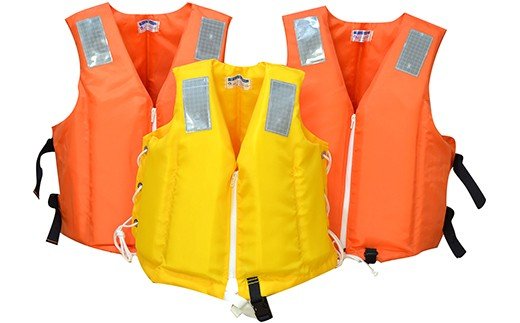【ふるさと納税】 ファミリーセット ★ ライフジャケット 防災グッズ 水害 対策用 救命 胴衣 TYPE A 大人用 2着 小児用 1着 合計 3着 | 国土交通省型式承認品 の 救命胴衣 送料無料 保管用収納袋付 日本船具株式会社 君津工場 君津 きみつ 千葉