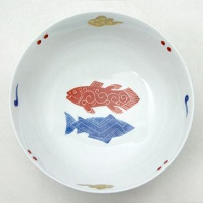 ふるさと納税 佐賀県 有田焼 究極のラーメン鉢　古生双魚　黒・赤ペア(レンゲ付き)(A3102-C13) |  | 02