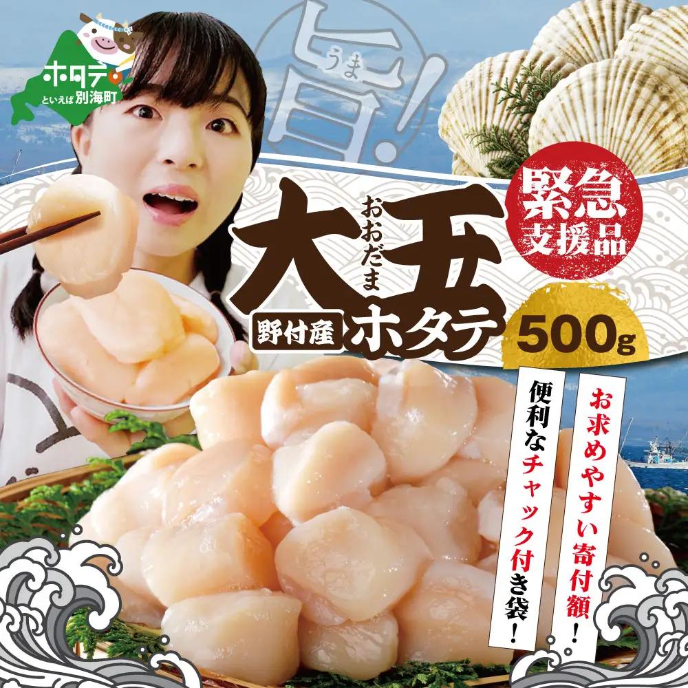 北海道 別海町 野付産 大玉 ホタテ 500g (約15玉前後)（ ホタテ 帆立 貝柱 大粒 ふるさと納税 ふるさと ）
