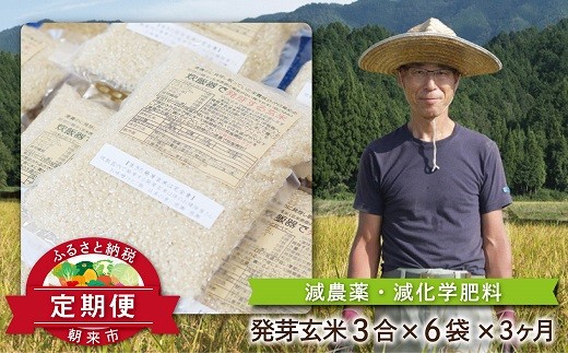 
【定期便】木村さんの炊飯器で発芽する発芽玄米 3合×6袋×3か月【4667862】定期便 減農薬 コシヒカリ お米 発芽玄米 安心 安全 良質 美味しい お試し
