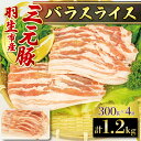 【ふるさと納税】 バラ スライス 1.2kg ( 300g × 4P ) 国産 三元豚 冷凍 真空 小分け 個包装 たっぷり 大容量 大きめ 豚肉 豚 ブタ ポーク ジューシー 豚バラ お弁当 おかず 惣菜 晩ごはん 贅沢 ギフト お中元 御中元 贈り物 贈答 埼玉県 羽生市