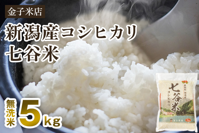 
            【令和6年産新米】老舗米穀店が厳選 新潟産 従来品種コシヒカリ「七谷米」無洗米5kg 窒素ガス充填パックで鮮度長持ち 金子米店
          
