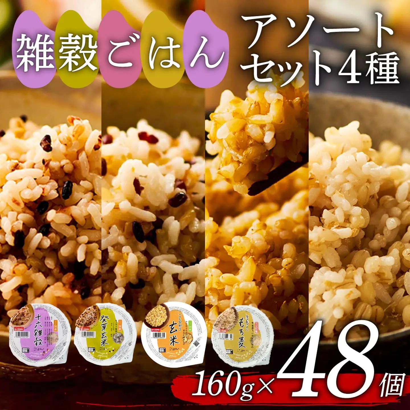【玄米 雑穀米】 国産100% 4種セット 160g 48個 パックご飯 食べ比べ 雑穀