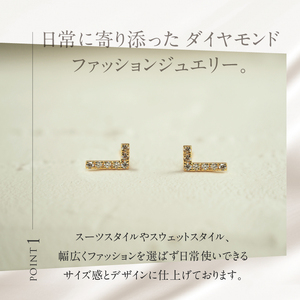 K18 天然ダイヤモンド　WING　ピアス【K18WG】