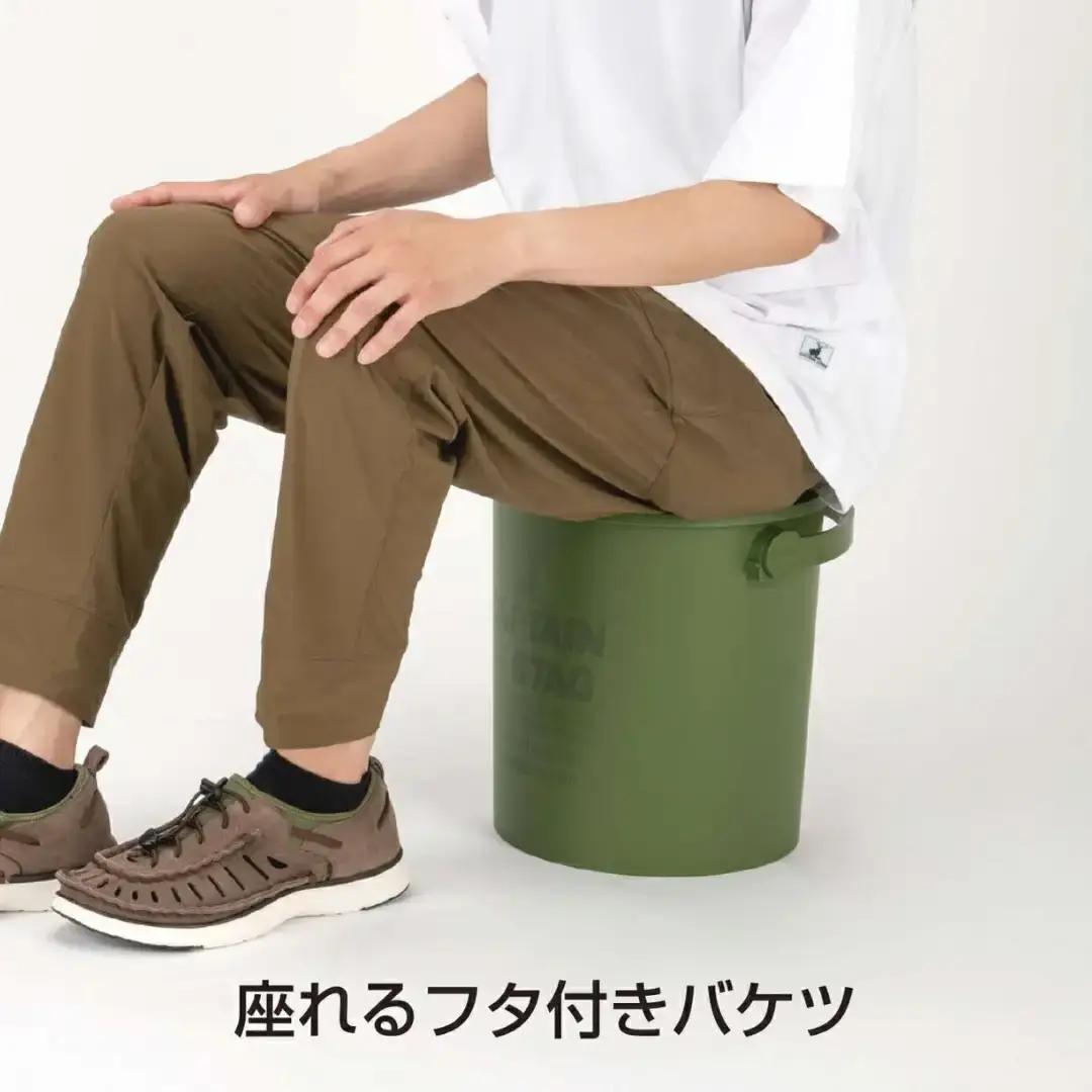 CS 座れるバケツ15L オリーブ CAPTAIN STAG キャプテンスタッグ 収納 アウトドア用品 キャンプ用品 防災 【010S554】