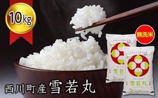 FYN6-271 令和7年度 山形県 西川町産 無洗米 雪若丸 10㎏(5kg×2) 精米 白米 米 こめ ライス ごはん ご飯 ブランド米 銘柄米 家庭用 自宅用 贈答用 お取り寄せ 食品 時短 節水 2025年 西川町 月山