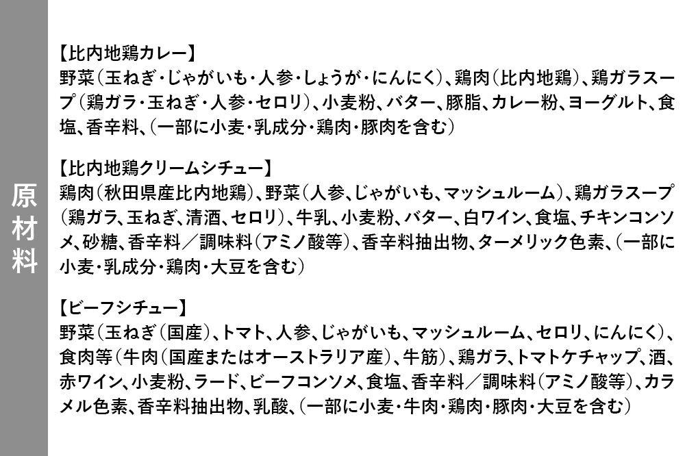 嶋田ハム お手軽レトルトセット カレー 1種・シチュー 2種 各2個 計6個 [カレー 比内地鶏 シチュー クリームシチュー ビーフシチュー国産牛肉 濃厚 詰合せ お手軽 レトルト セット 嶋田ハム]